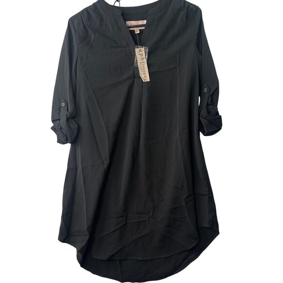 Philosophy Long Sleeve Shirt Dress – Black – Petite Small (PS) - Picture 1 of 6